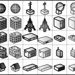 交通・建物関連アイコン イラストレータデータ　亞流