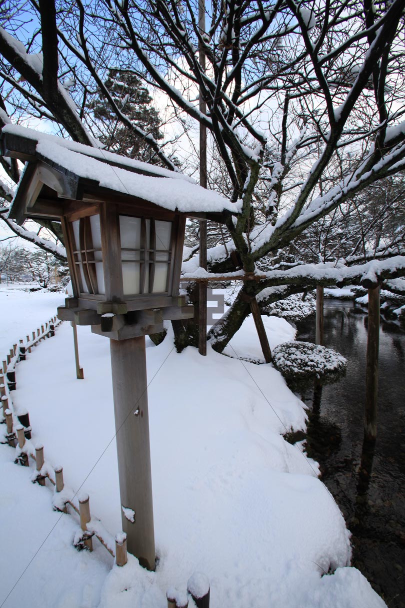 兼六園 雪景色 庭園 写真 亞流