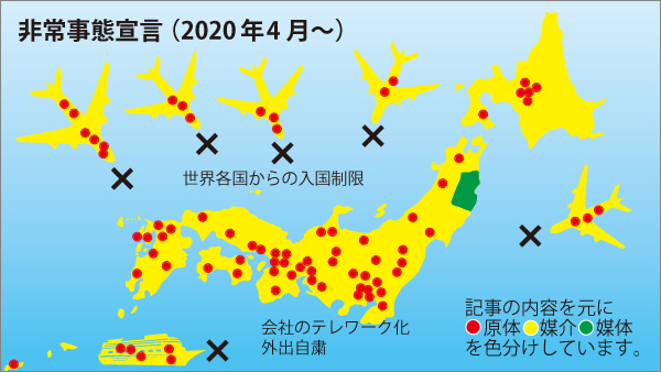 原体（新型コロナウィルス）を媒介～媒体も遮断：緊急事態宣言