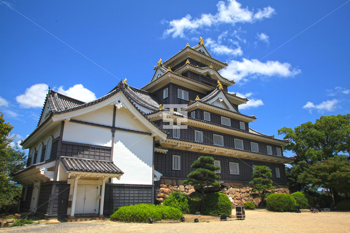 青空の岡山城